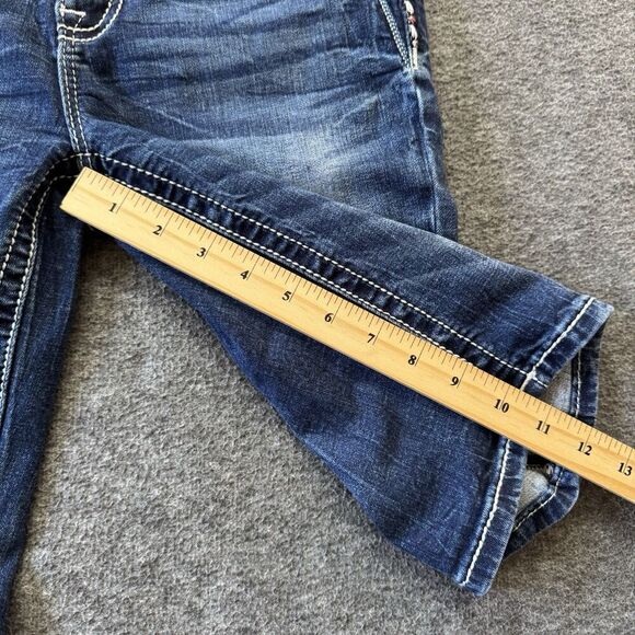 Miss Me Shorts Curvy Bermuda Women’s Size 25 Embellished Embroidered Rhinestone - Picture 10 of 11